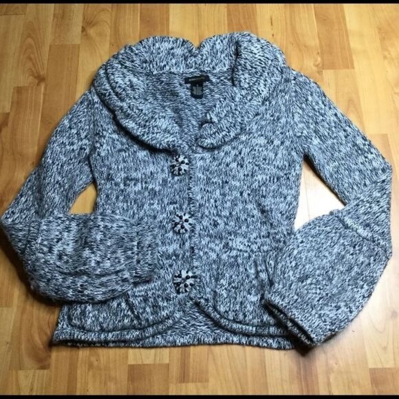 BCBGMaxazria womens cardigan sweater chunky button front - Picture 8 of 9